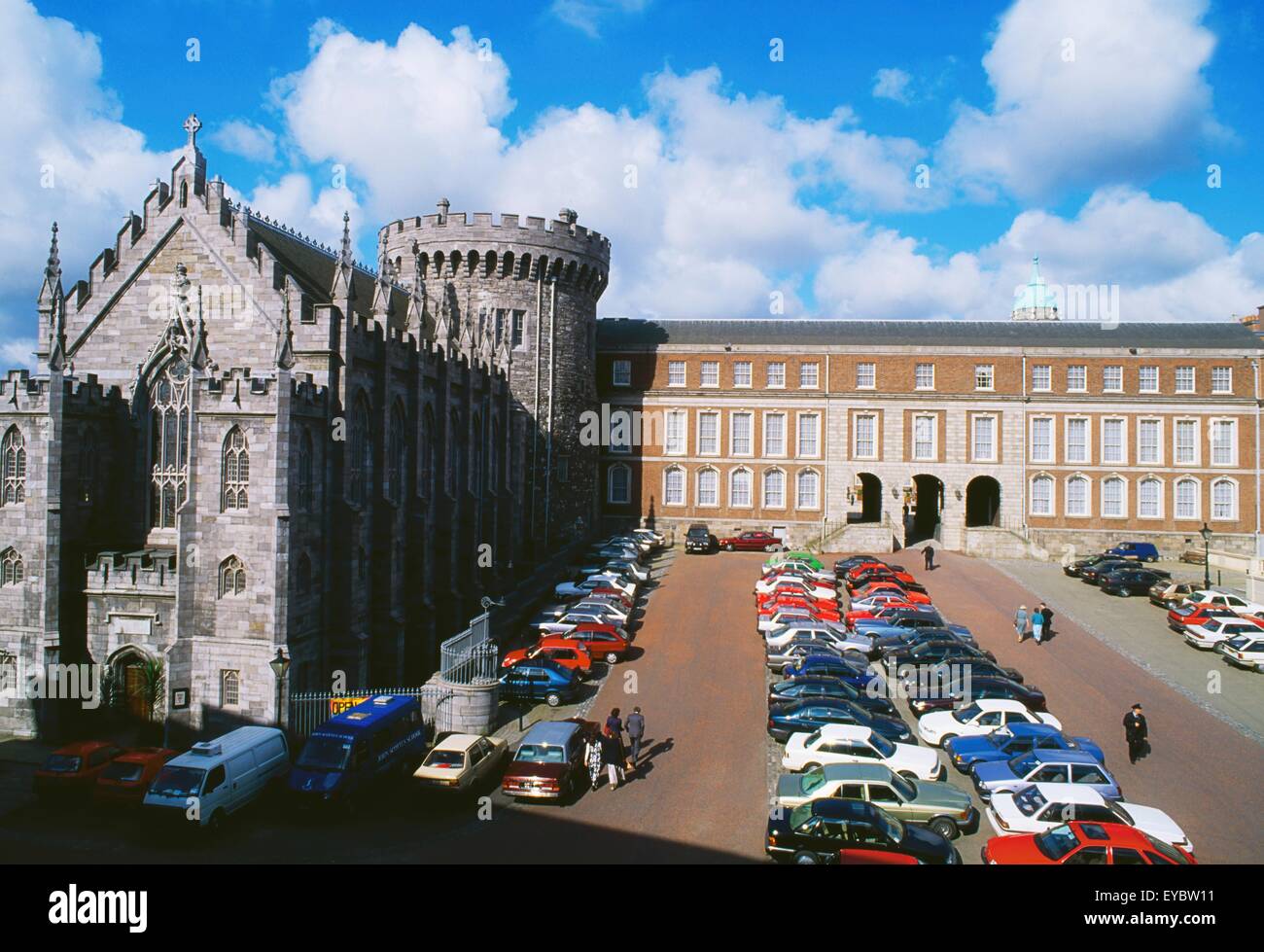 Church Of The Most Holy Trinity, Dublin Castle, Dublin, Co Dublin, Ireland; 19Th Century Church And Castle Stock Photo