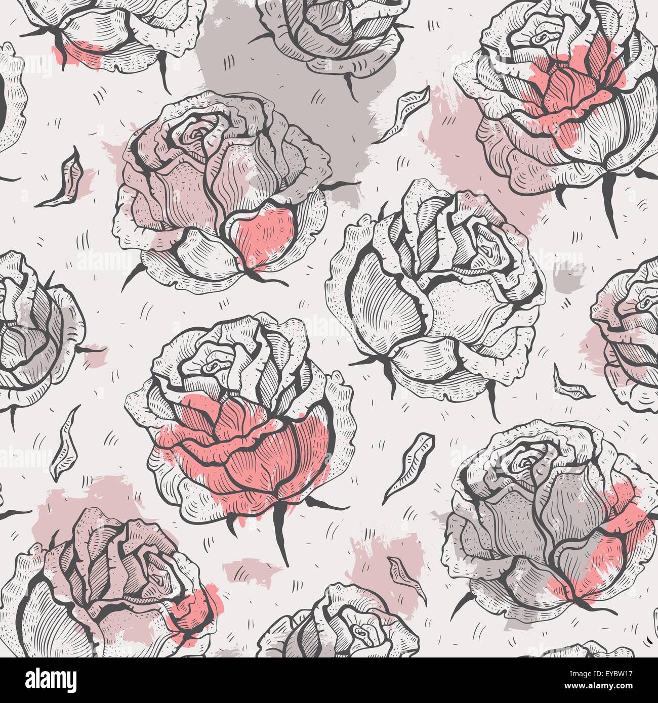 Roses. Seamless vector pattern Stock Vector Image & Art - Alamy