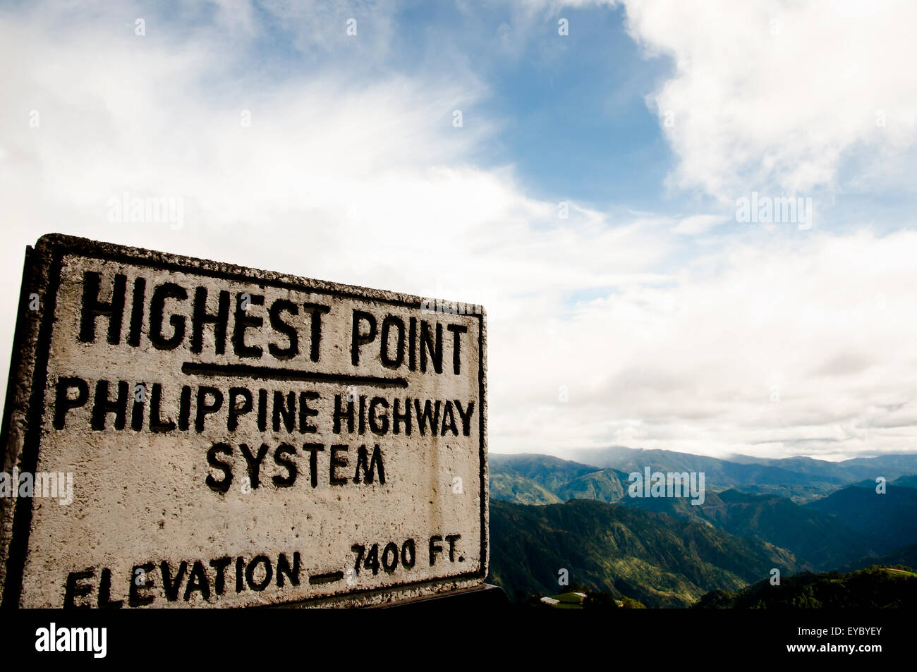 Halsema Highway Sign - Luzon - Philippines Stock Photo