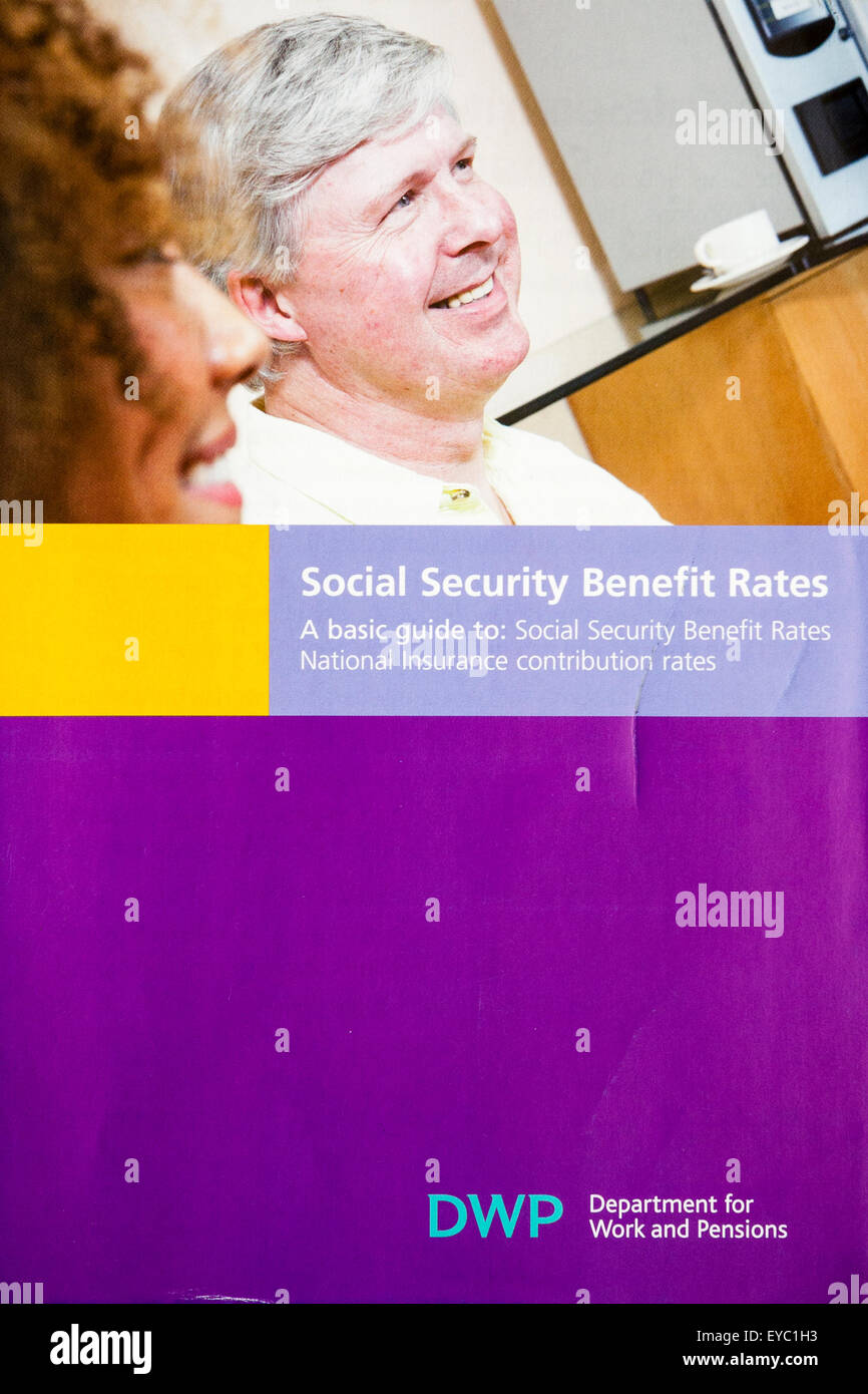 Department of work and pensions, DWP, Guide to rates of benefits from