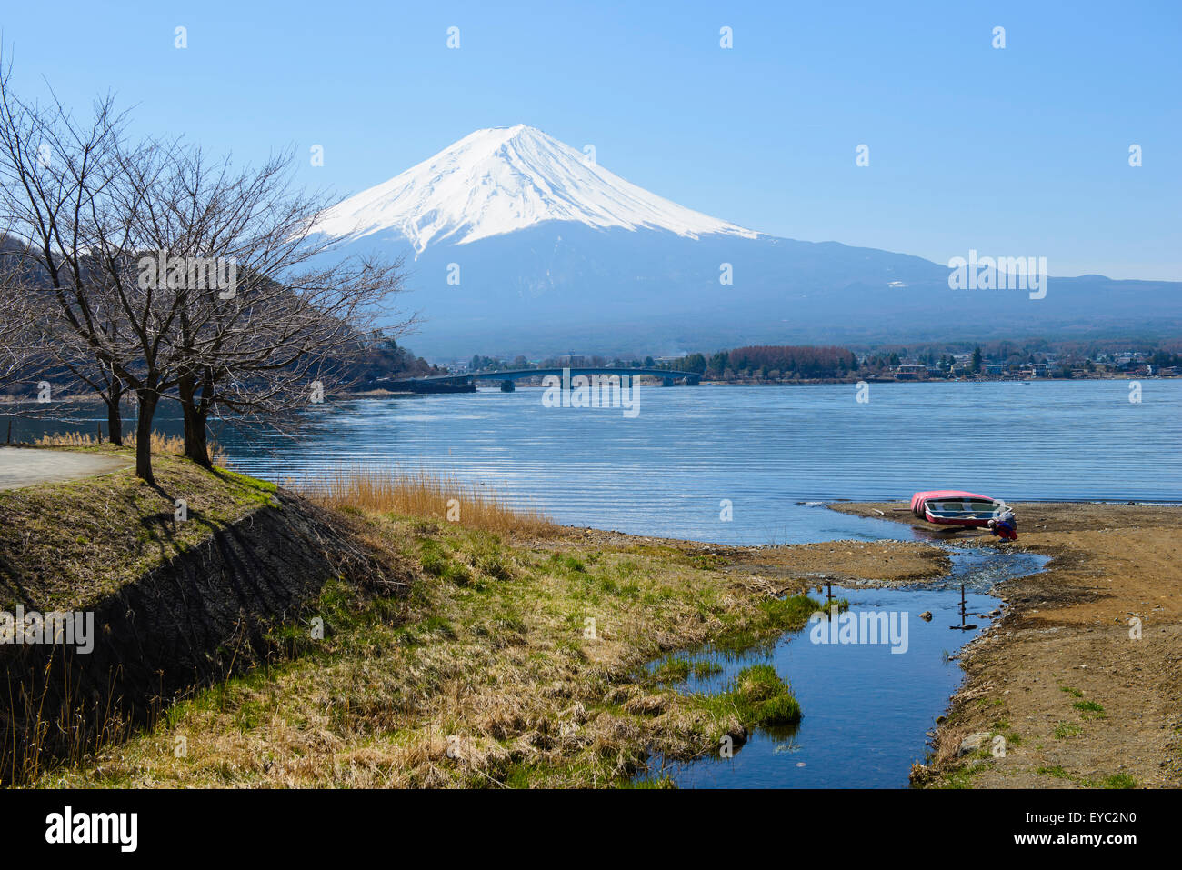 Mt. Fuji at Lake kawaguchi Stock Photo