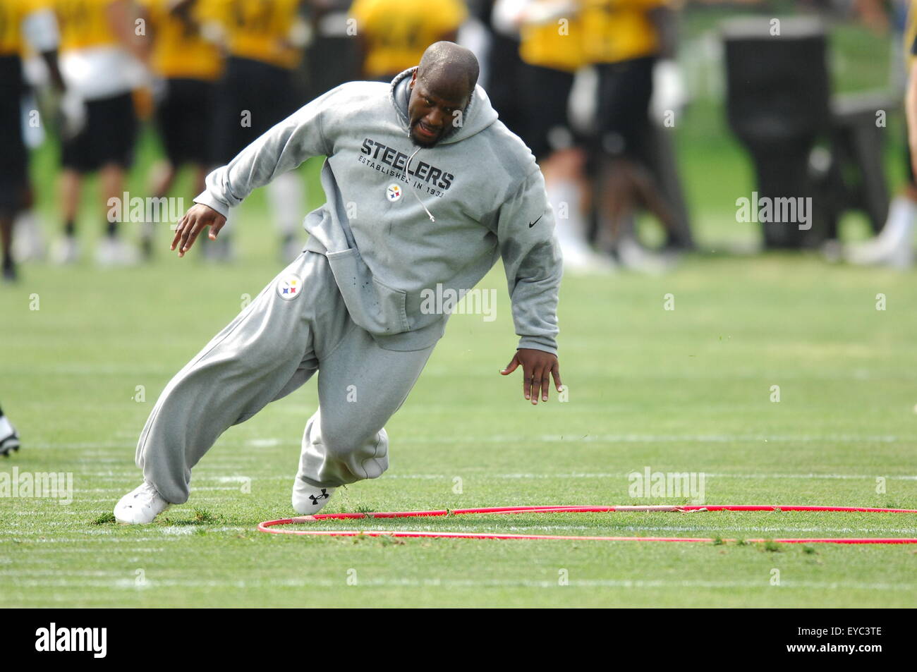 AUG 09 2010: Pittsburgh Steelers linebacker James Harrison (92) during the Pittsburgh  Steelers training camp morning session, held at Saint Vincent College in  Latrobe Pennsylvania. (Icon Sportswire via AP Images Stock Photo - Alamy