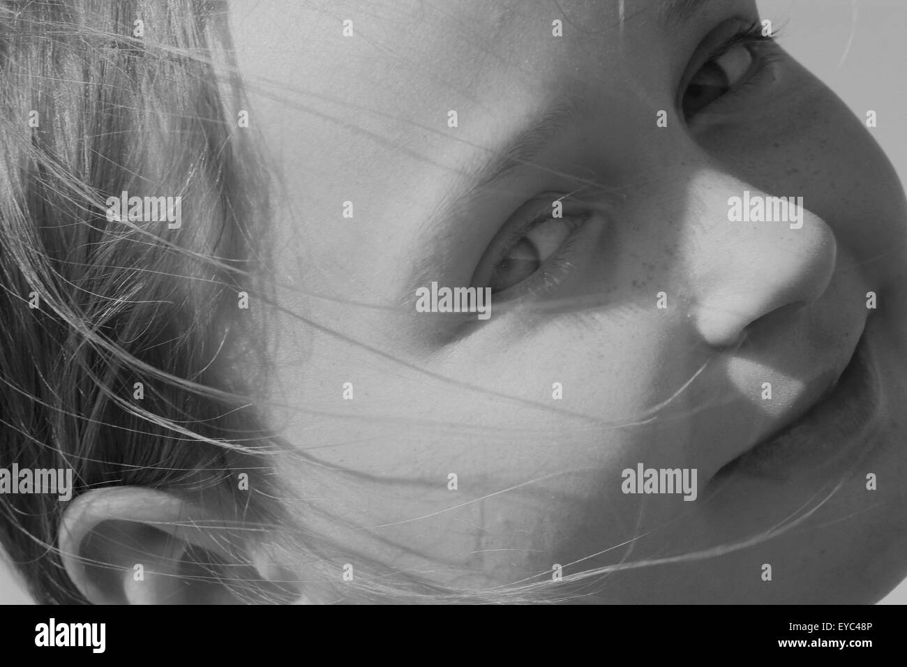 black and white portrait of little nice girl Stock Photo - Alamy