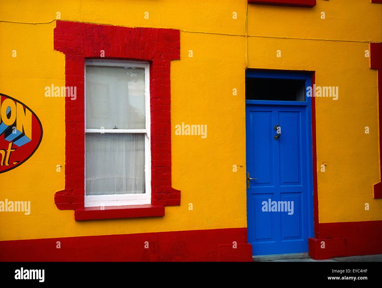 Ballymahon, County Westmeath, Ireland; Colorful Cottage Details Stock