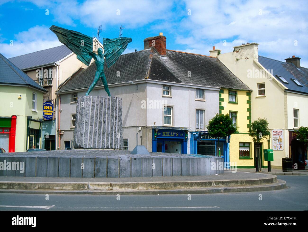 Ennis, County Clare, Ireland; Moment Of Flight Sculpture Stock Photo
