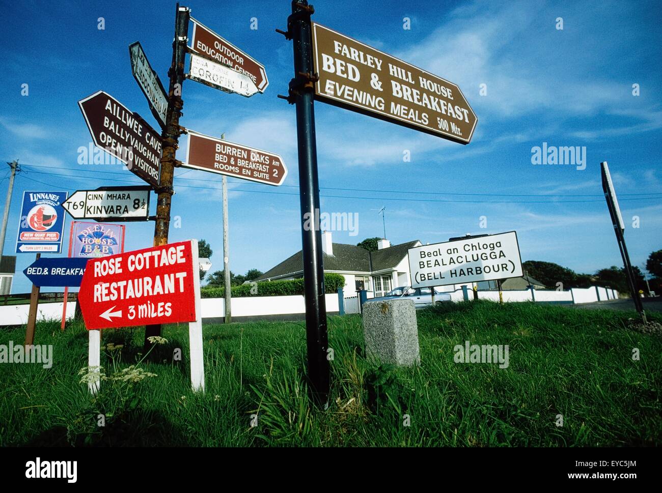 Co Clare, Ireland; Signposts Stock Photo