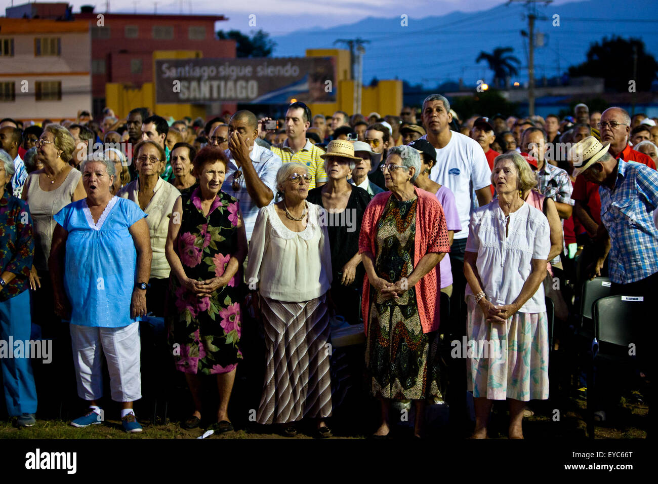 Santiago De Cuba, Cuba. 26th July, 2015. A ceremony is held to commemorate the 62nd anniversary of the assaults on the Barracks Moncada and Carlos Manuel de Cespedes in Santiago de Cuba, Cuba, July 26, 2015. Credit:  Liu Bin/Xinhua/Alamy Live News Stock Photo