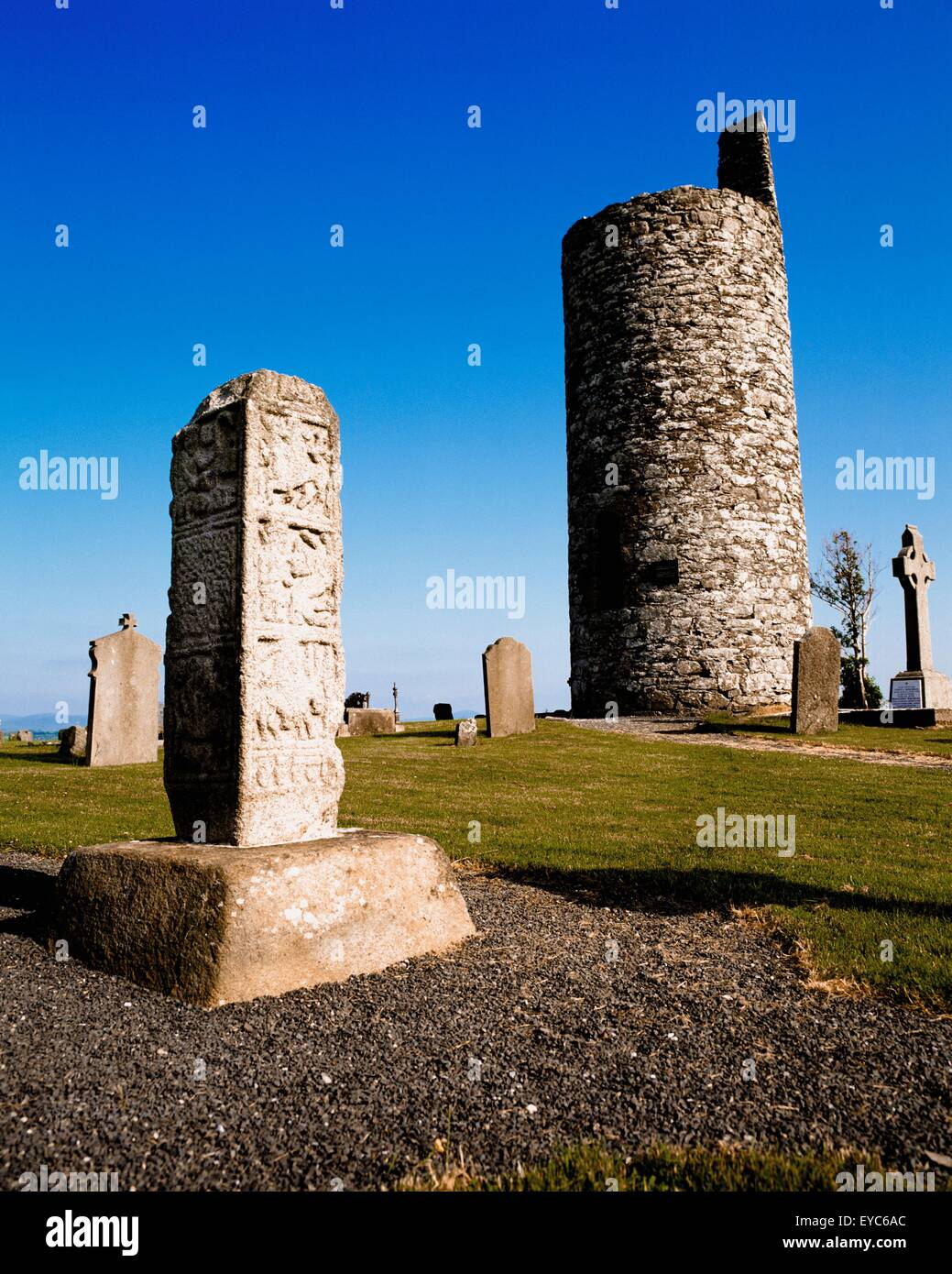 Kilcullen, Co Kildare, Ireland; Round Tower And 9Th Century High Cross