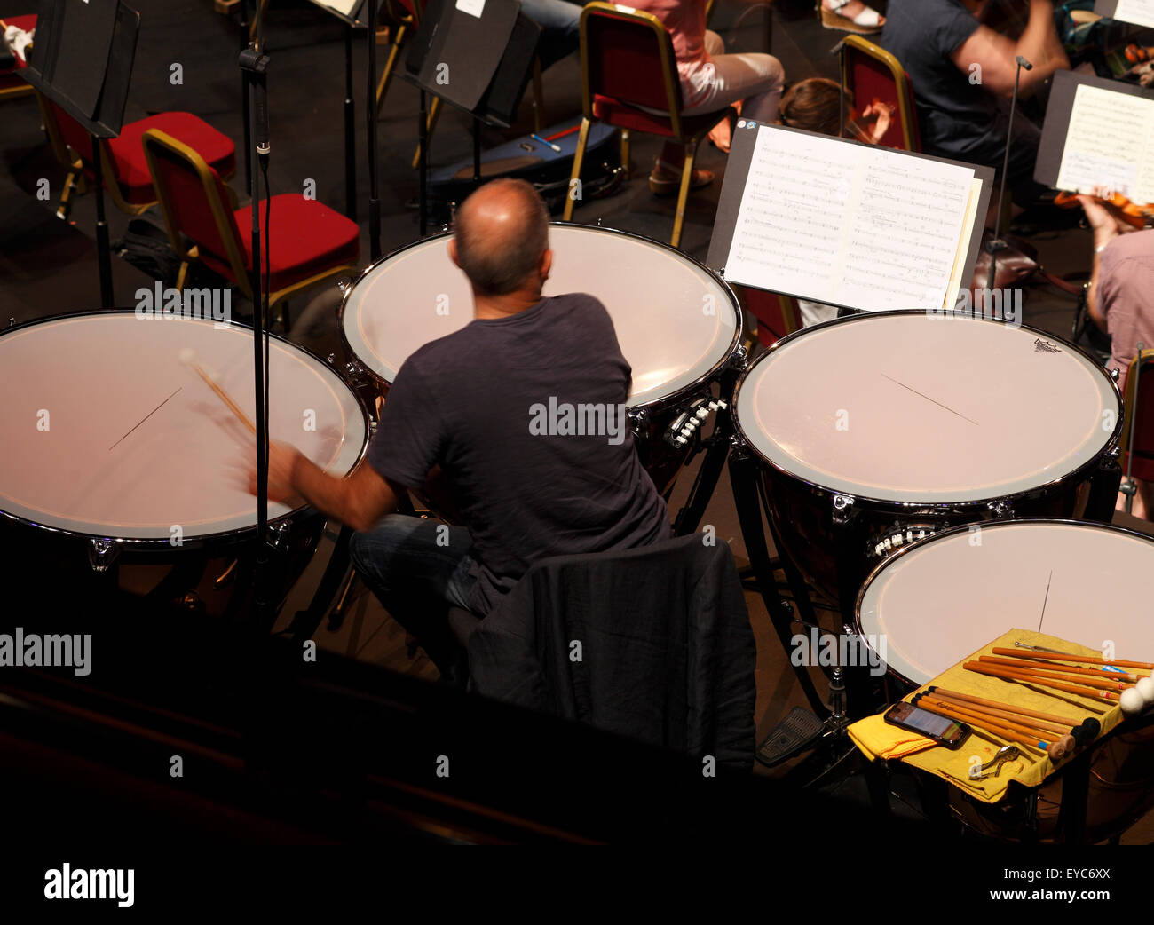 Timpanist in rehearsal Stock Photo Alamy