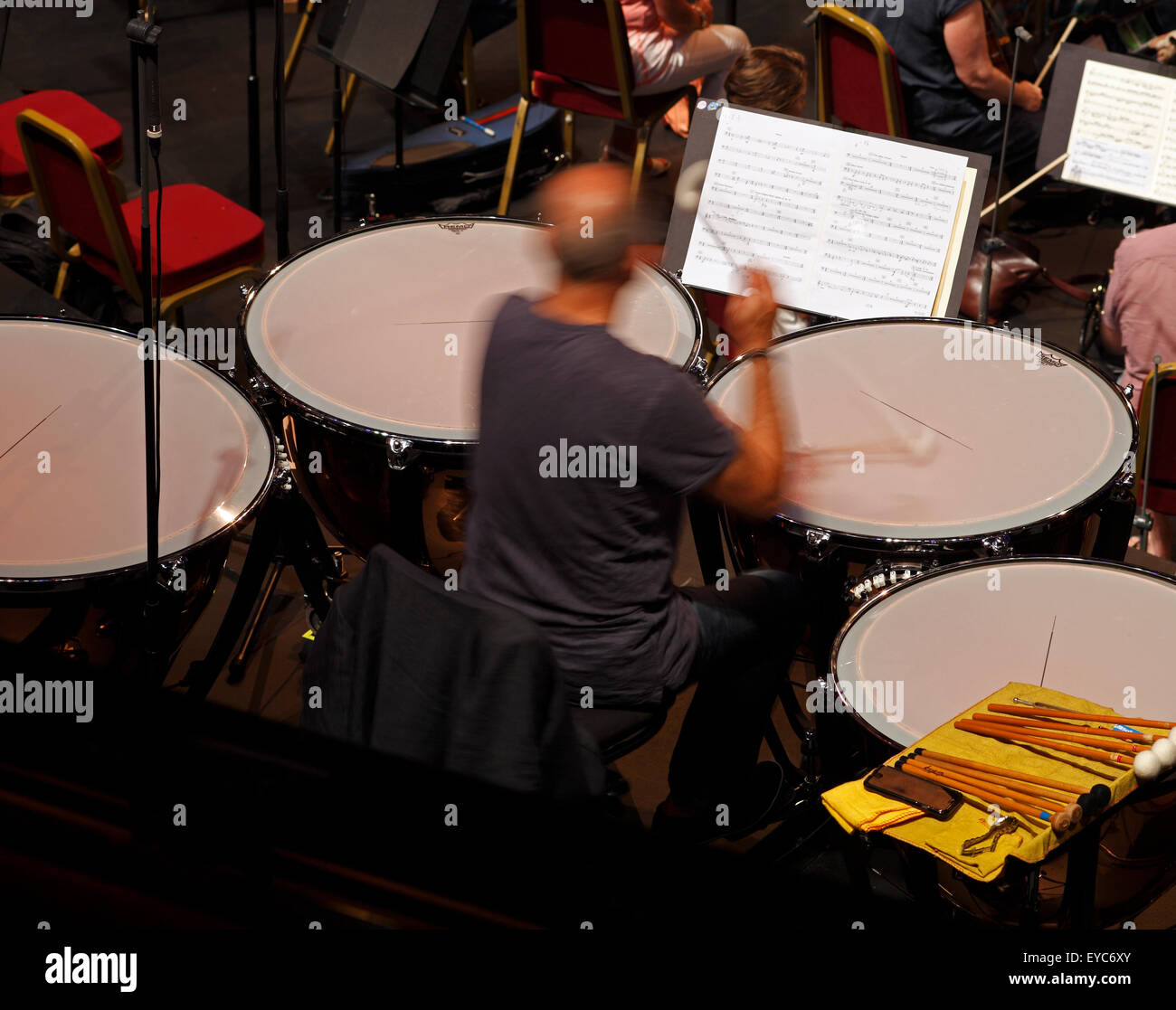 Timpanist in rehearsal Stock Photo Alamy