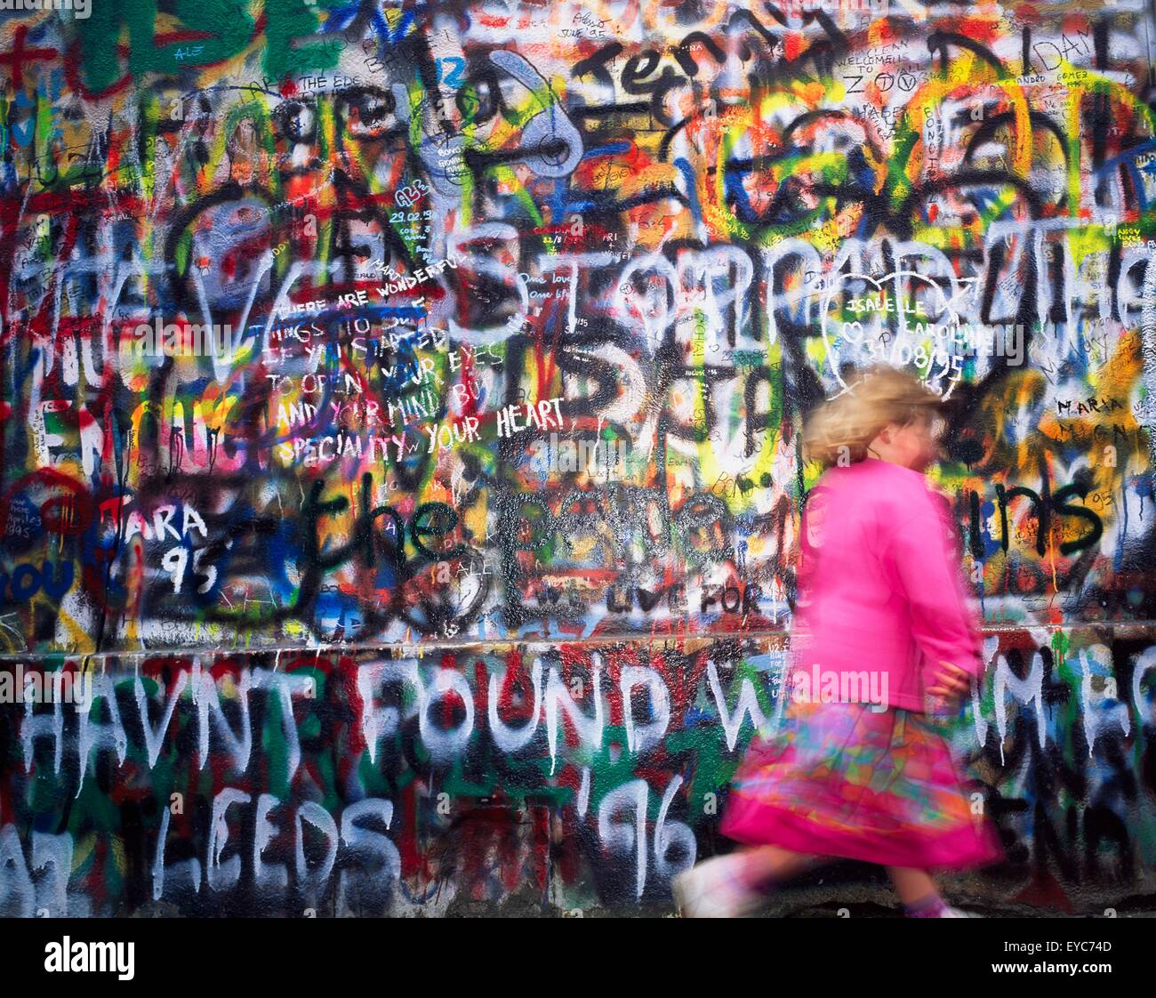 Graffiti, U2 Wall, Windmill Lane Studios, Dublin City, County Dublin, Ireland Stock Photo