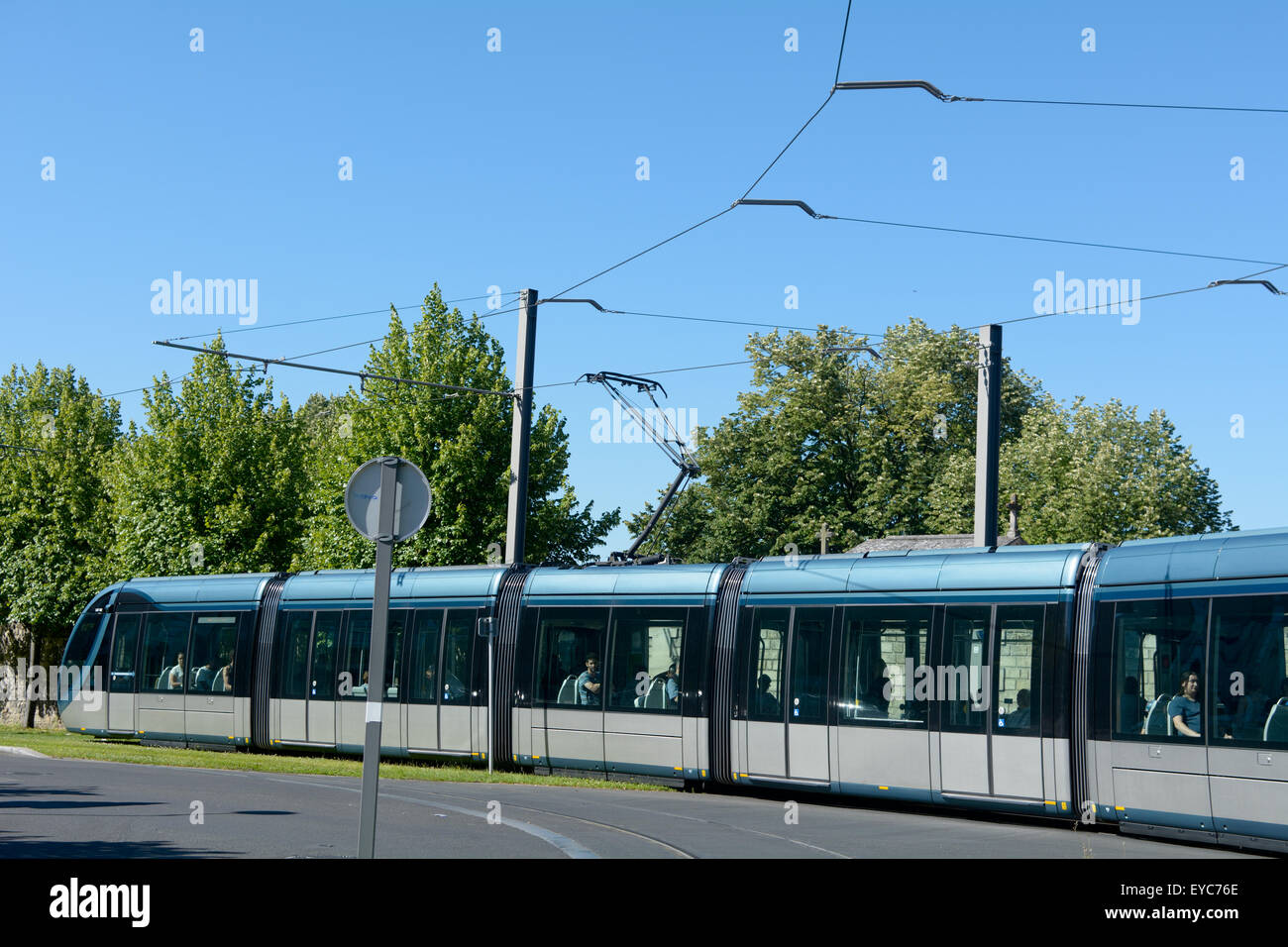 City tram turning corner hi-res stock photography and images - Alamy
