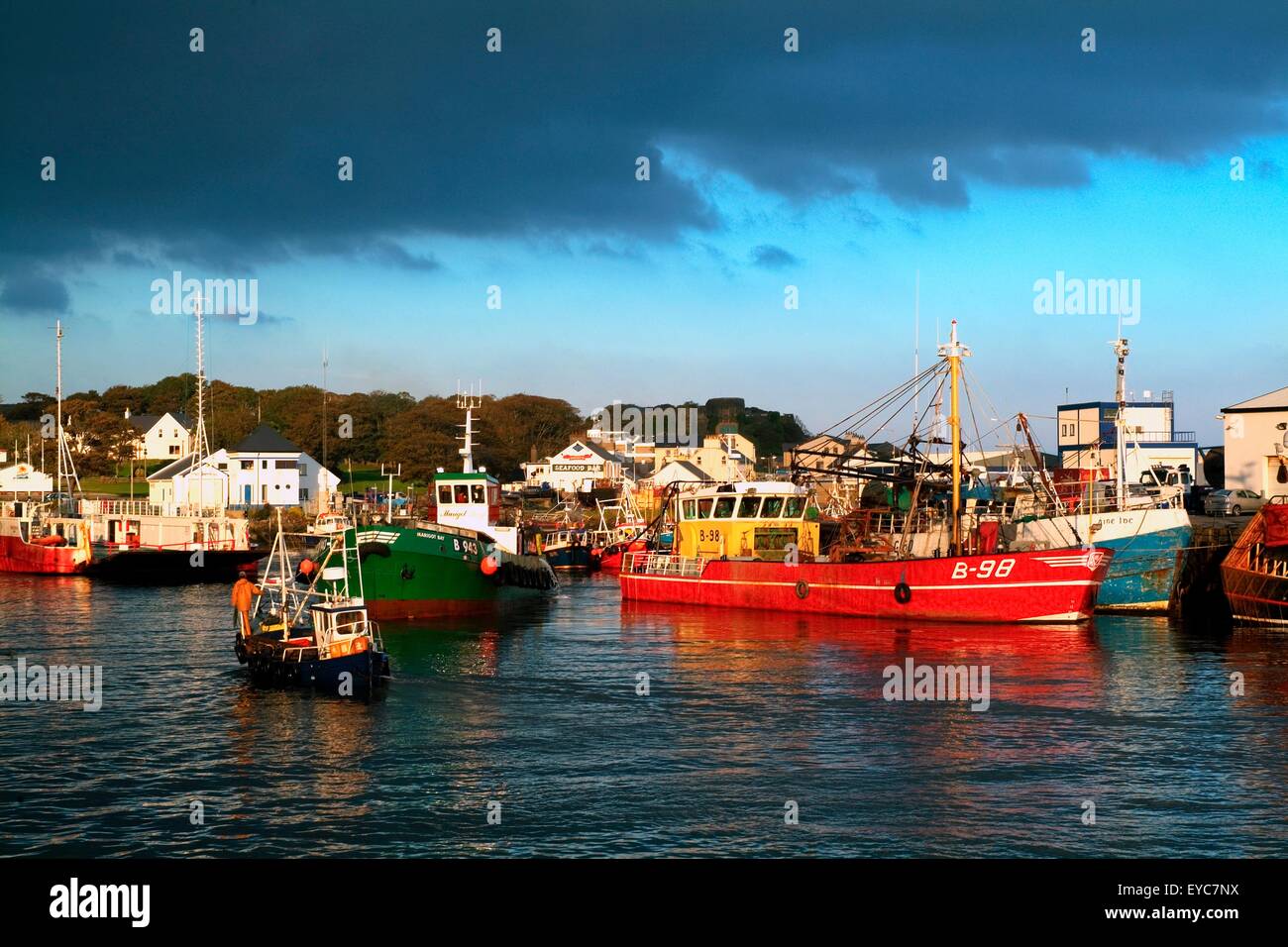 Greencastle, County Donegal, Ireland; Boats In Harbour Stock Photo Alamy