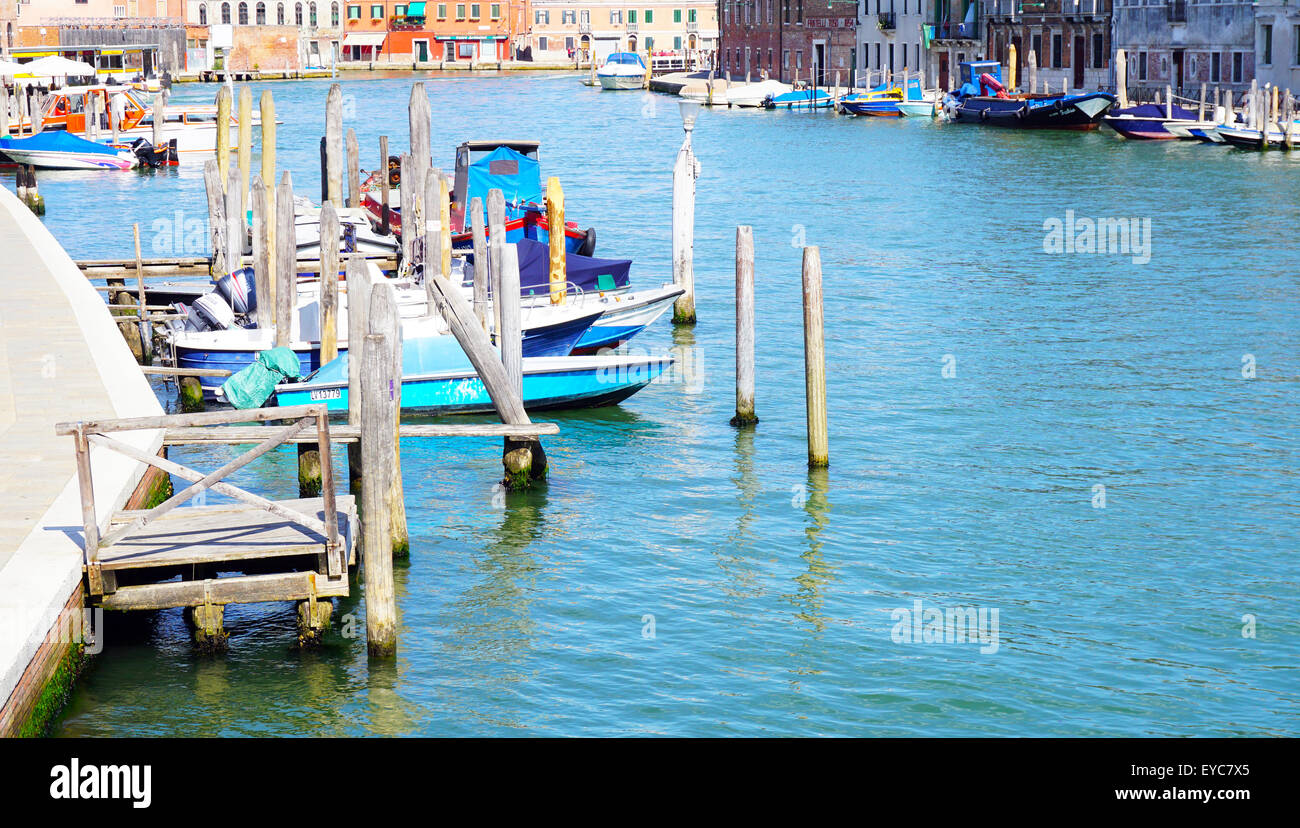 boat and pier in Murano, Venice, Italy Stock Photo - Alamy