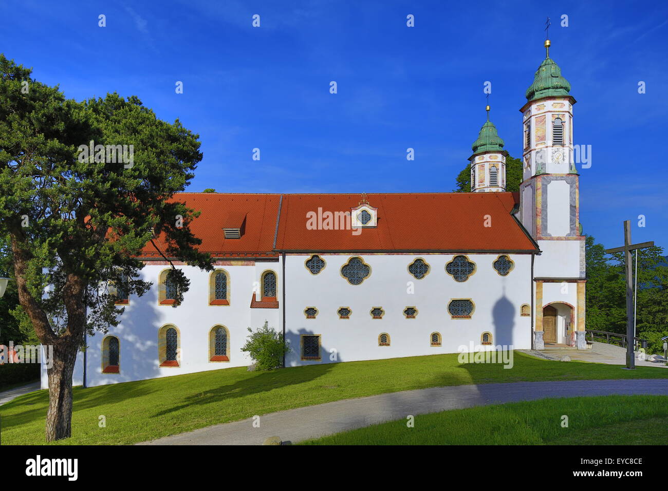 Holy Cross Church, Bad Tölz, Upper Bavaria, Bavaria, Germany Stock Photo