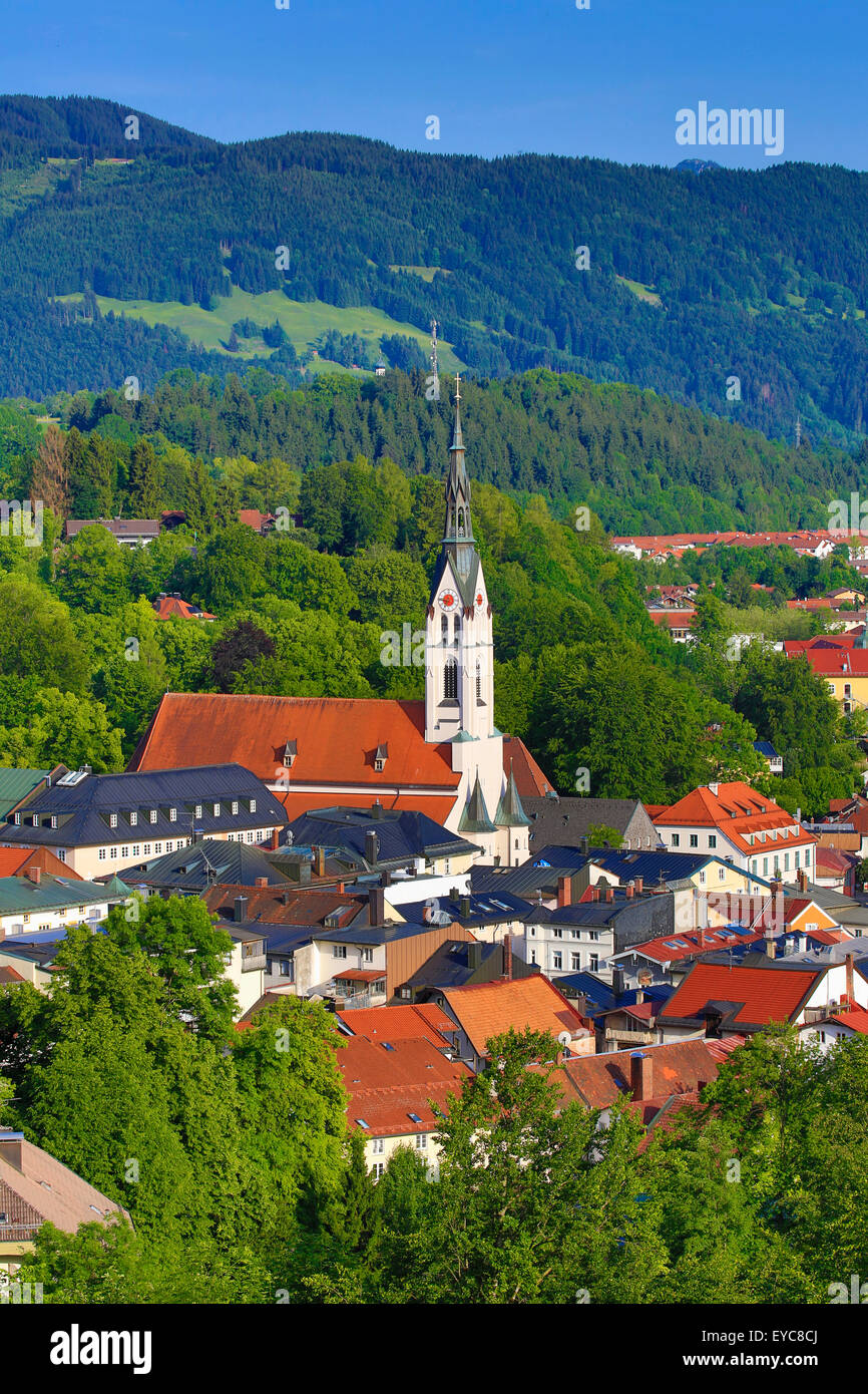 View from the Calvary, Bad Tölz, Upper Bavaria, Bavaria, Germany Stock Photo