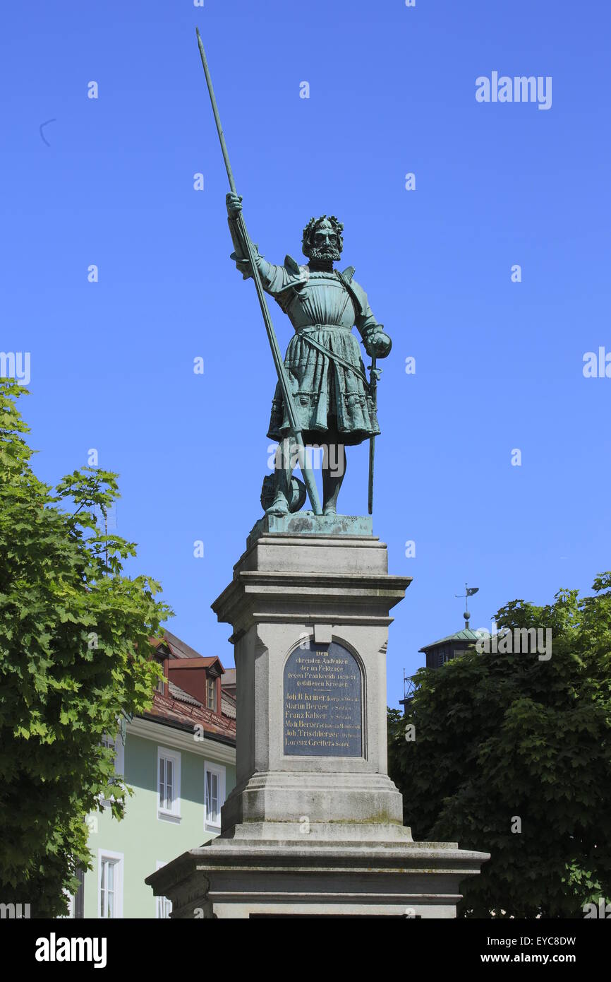War memorial, Winzerer Memorial, Bad Tölz, Upper Bavaria, Bavaria, Germany Stock Photo