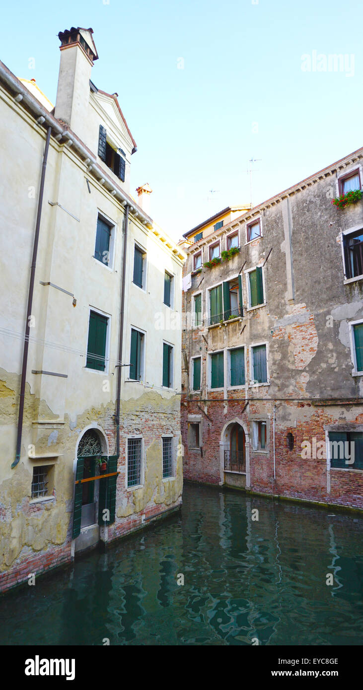 old buildings and canal in Venice, Italy Stock Photo