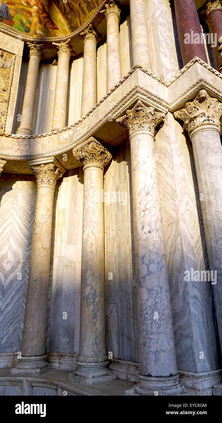 marble column of cathedral San macro in Venice, Italy Stock Photo