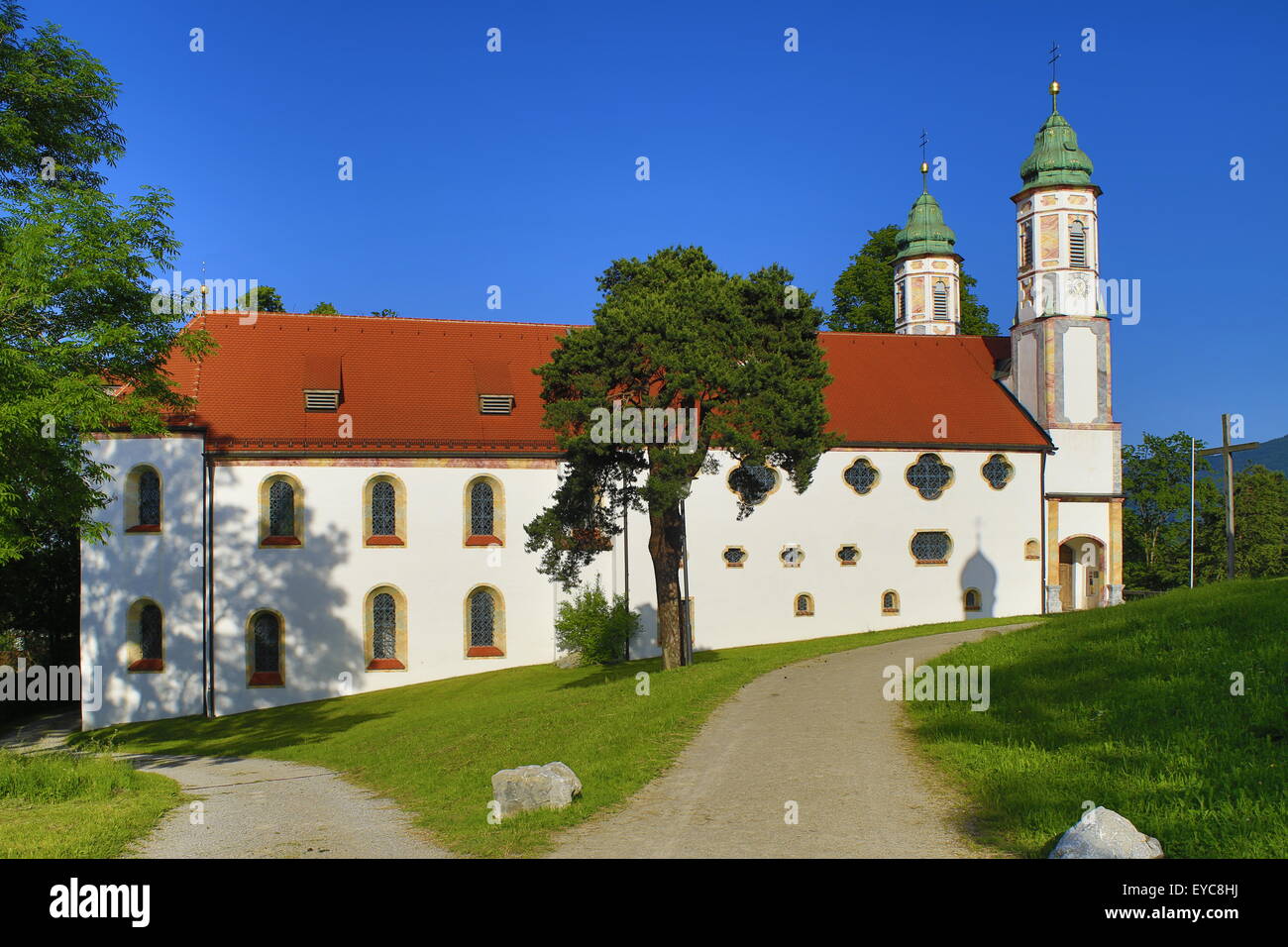 Holy Cross Church, Calvary, Bad Tölz, Upper Bavaria, Bavaria, Germany Stock Photo