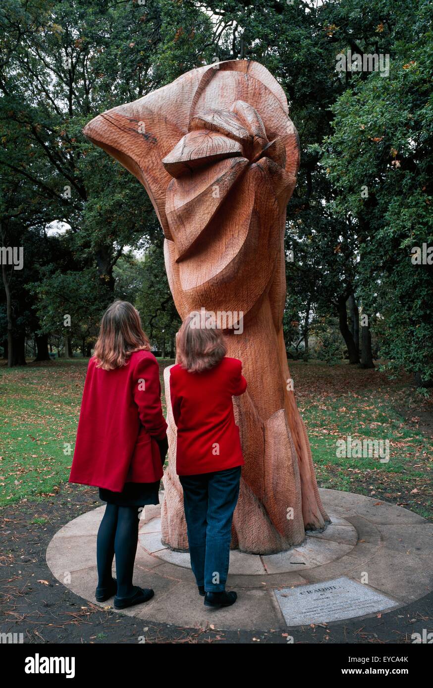 Irish National Botanic Gardens, Glasnevin, Co Dublin, Ireland; Children Looking At A Sculpture Stock Photo