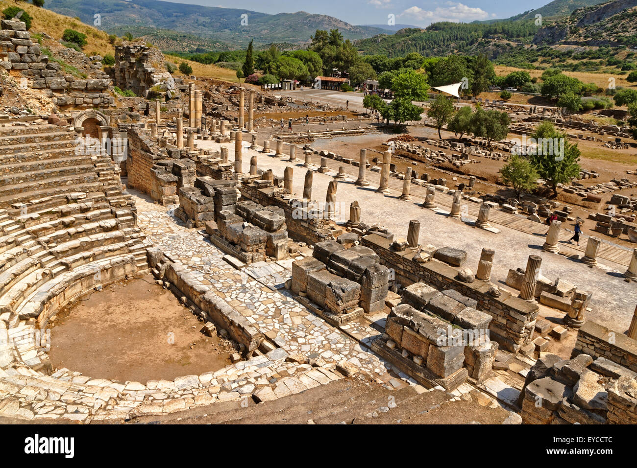 Small Odeon amphitheatre at Ephesus near Selcuk, Kusadasi, Turkey,an ancient city with a history of Greek and Roman occupation. Stock Photo