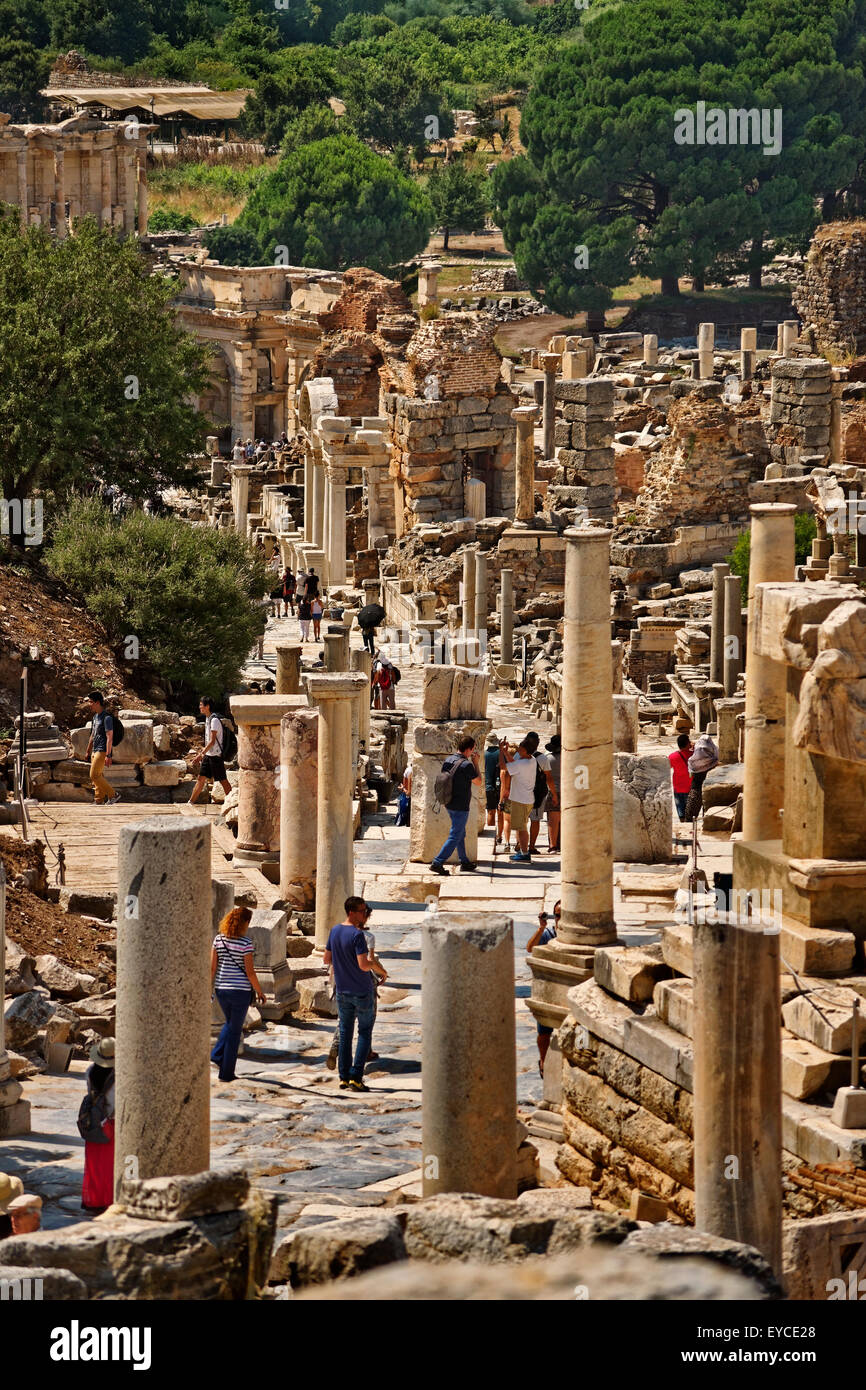 Ancient city of Ephesus near Selcuk, Kusadasi, Turkey with a history of Greek and Roman occupation. Stock Photo