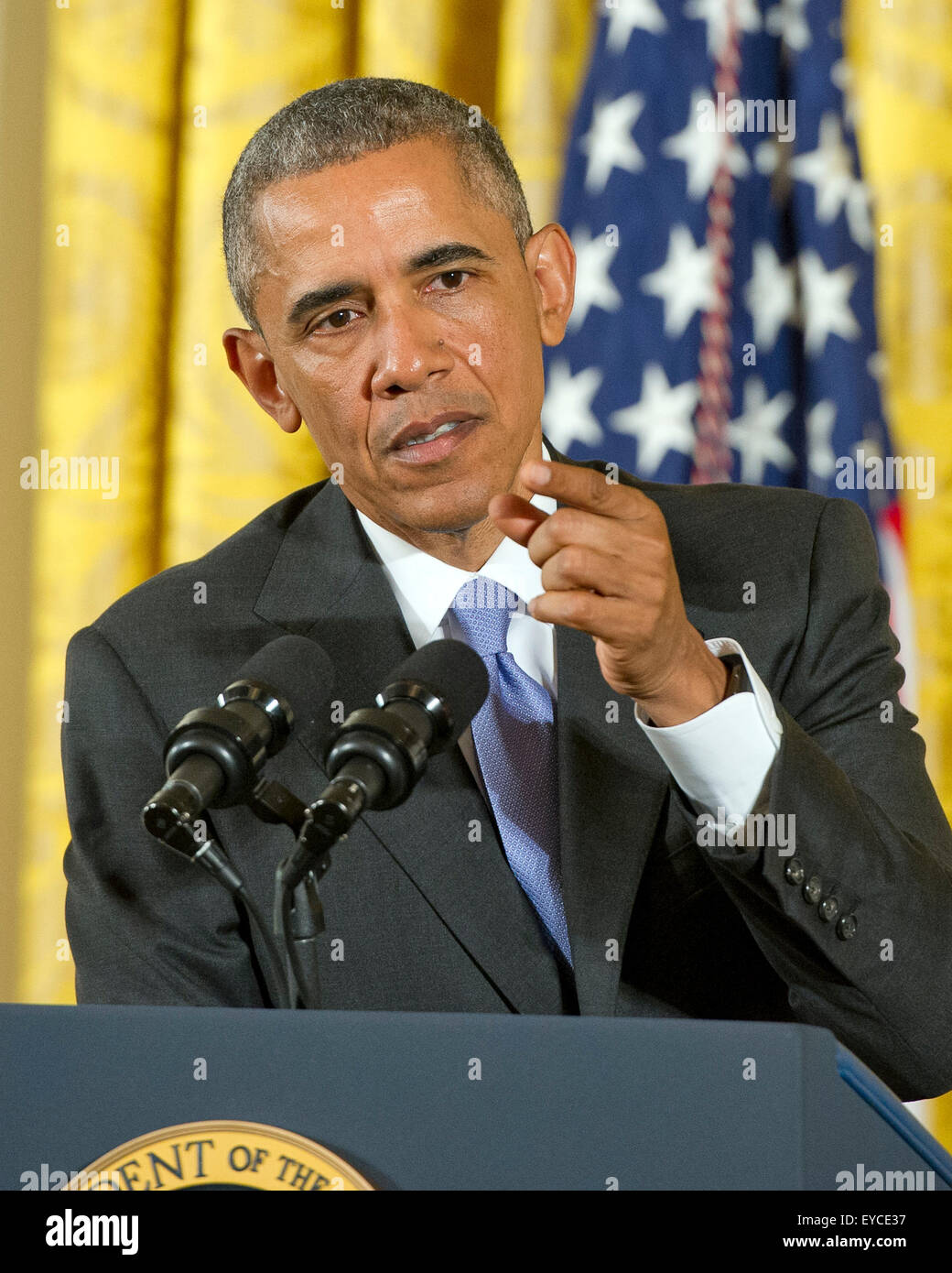 United States President Barack Obama conducts a formal press conference ...