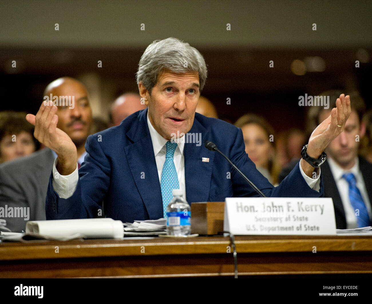 United States Secretary of State John F. Kerry appears before the US