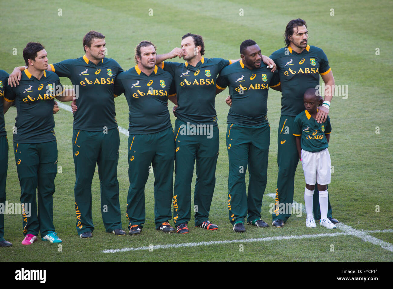 Springbok Players Lining Up For The National Anthems At The 2nd Test Stock Photo Alamy