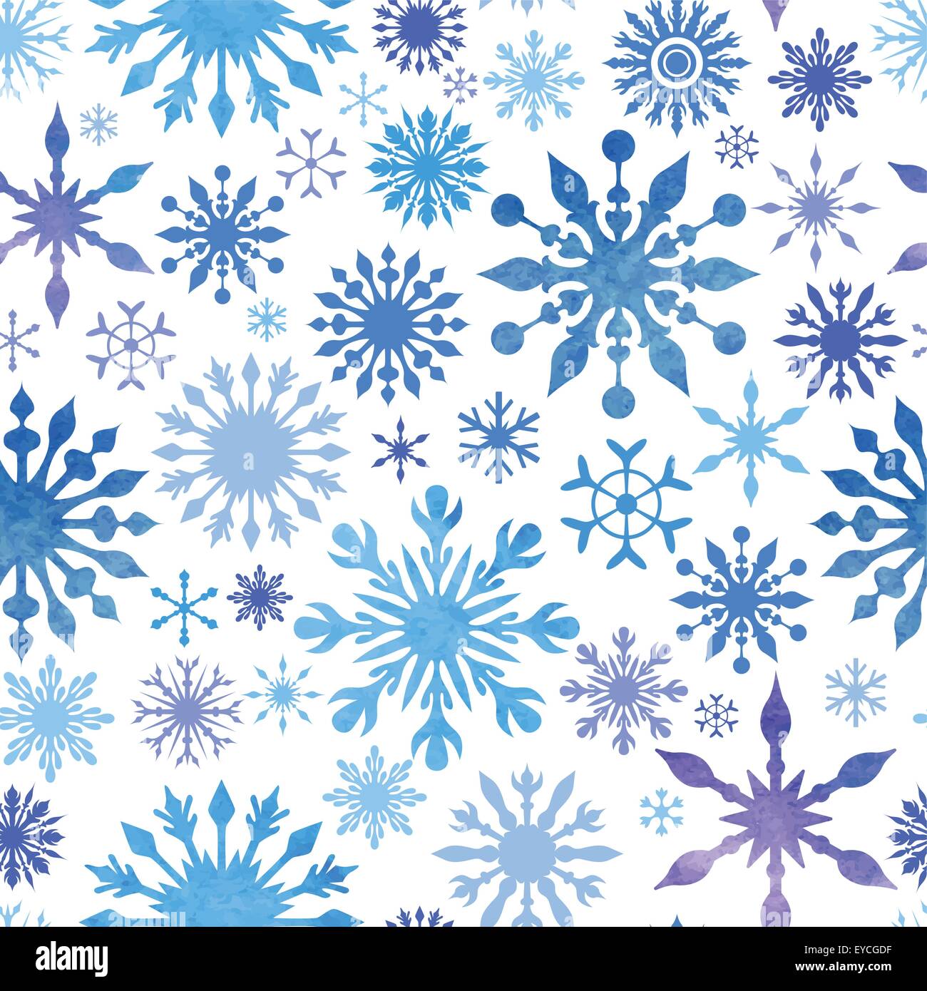 Vector Snowflakes Pattern Blue texture on white background with ...