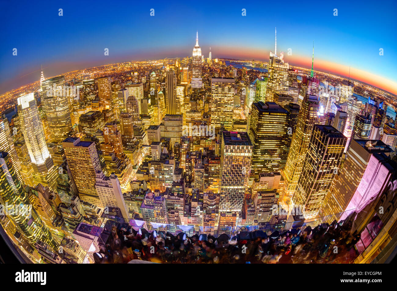 New York City Manhattan downtown skyline Stock Photo - Alamy