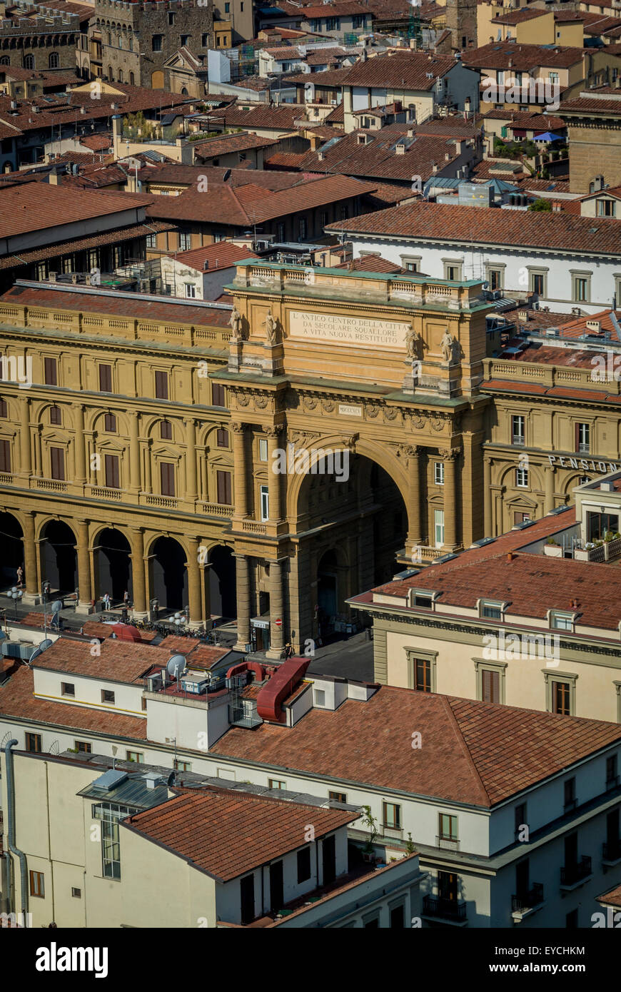Piazzo della Repubblica, Florence, Italy. Stock Photo