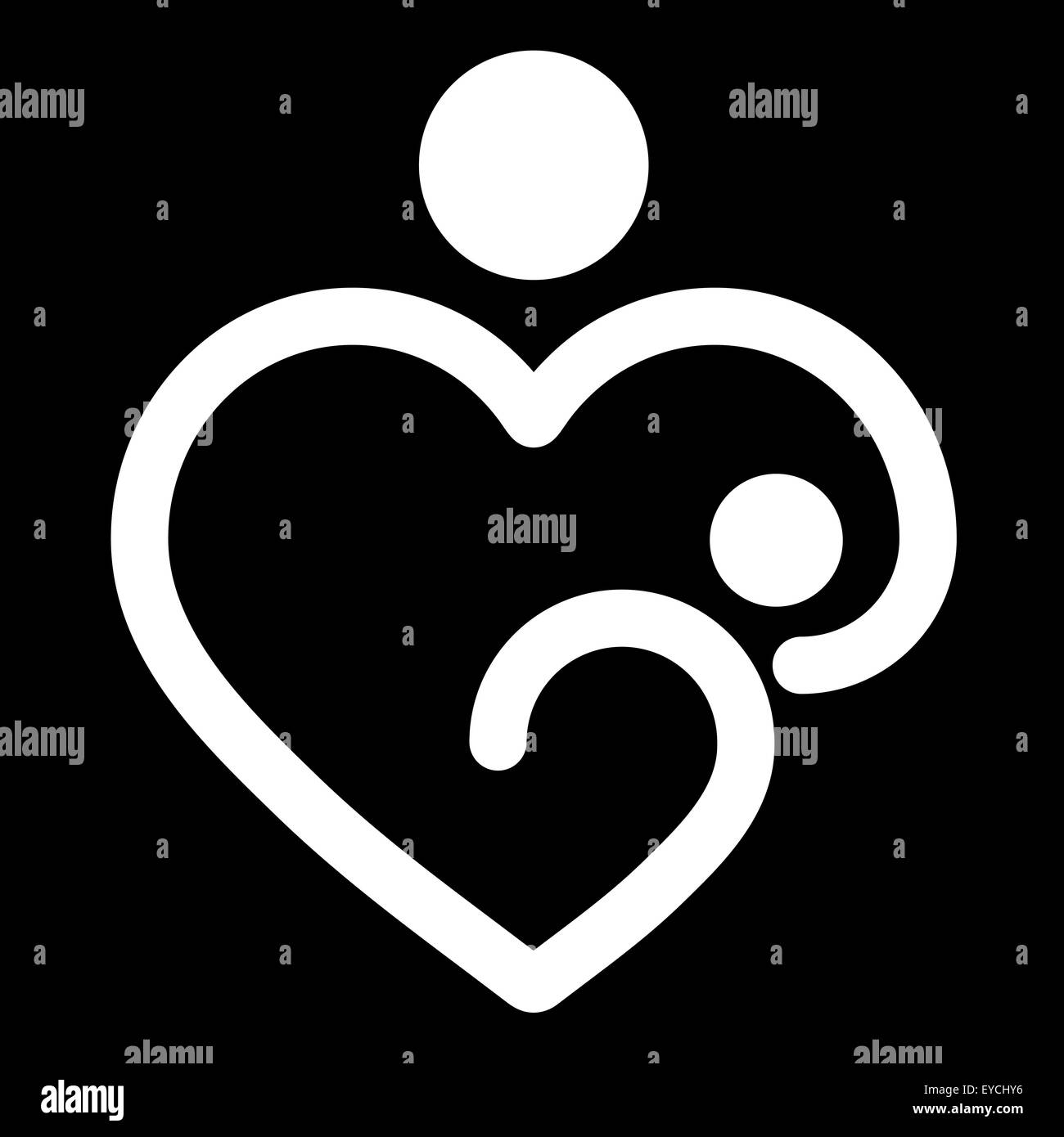 Mother's heart - breastfeeding Stock Photo