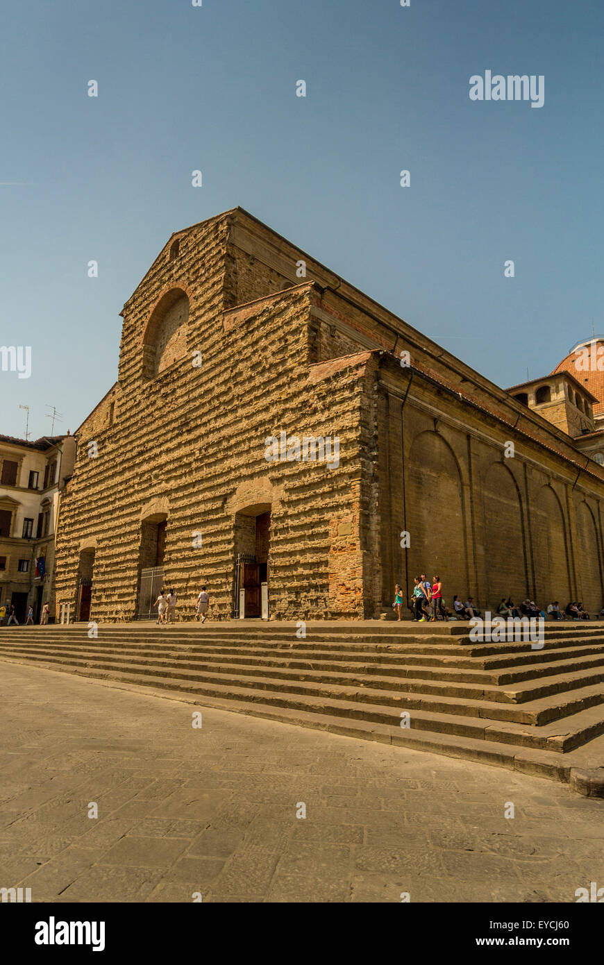 Basilica di San Lorenzo. Renaissance Church and burial place of some member of the Medici family. Florence, Italy. Stock Photo