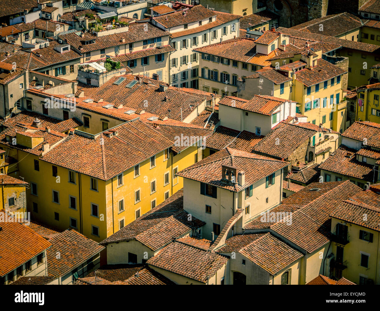 Terracotta rooftops of traditional Florantine buildings. Florence, italy. Stock Photo