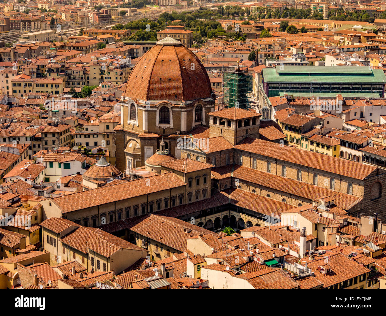 Basilica di San Lorenzo. Renaissance Church and burial place of principal members of the Medici family. Florence, Italy. Stock Photo