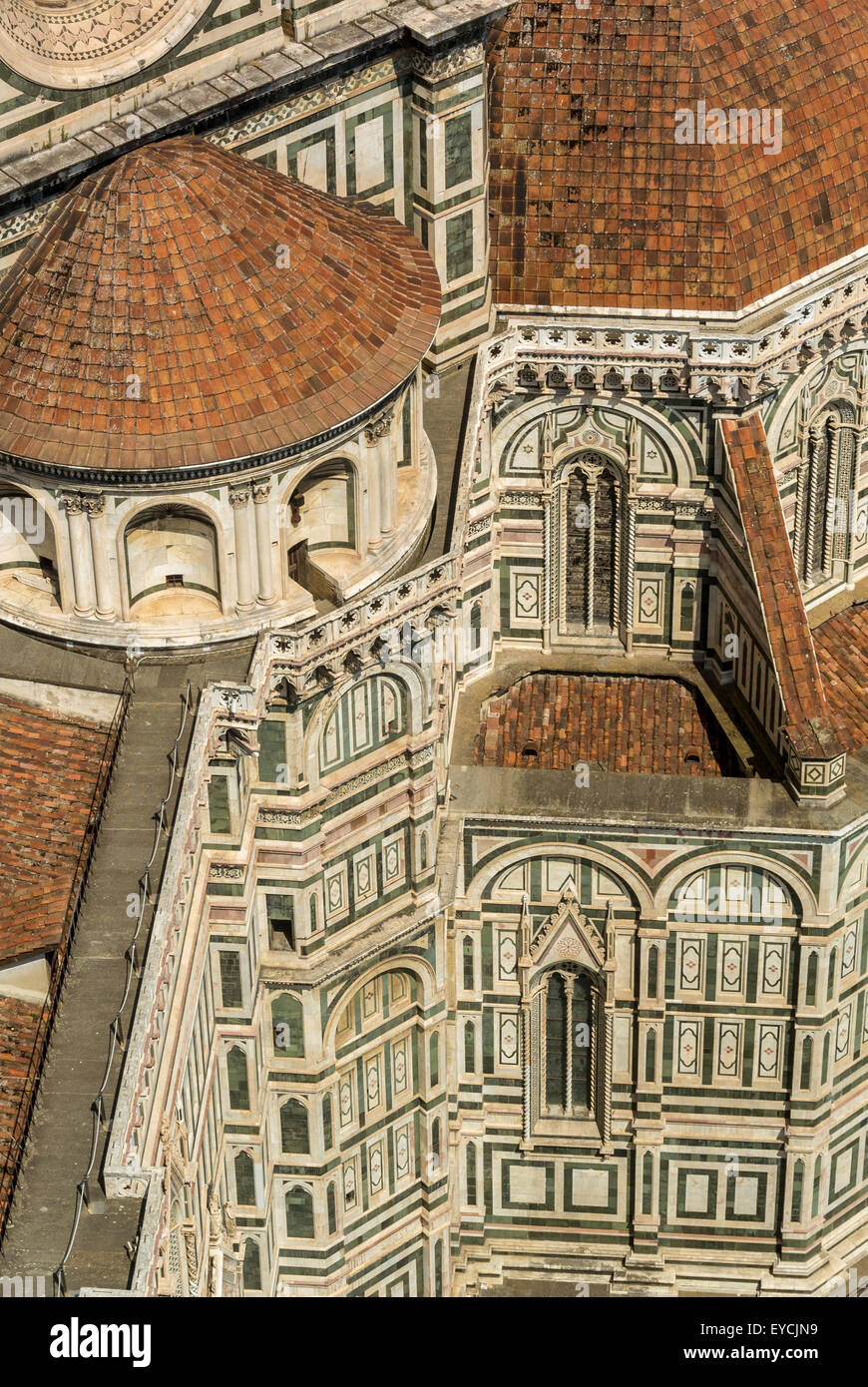 Exterior of Florence Cathedral - The Cattedrale di Santa Maria del Fiore. Italy. Florence, Italy. Stock Photo