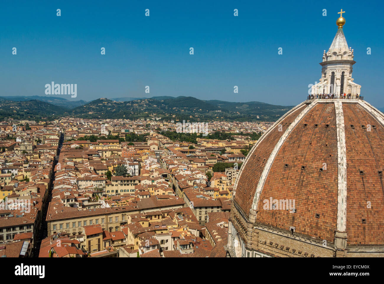 Florence Cathedral or Duomo dome designed by Filippo Brunelleschi. Florence, Italy. Stock Photo