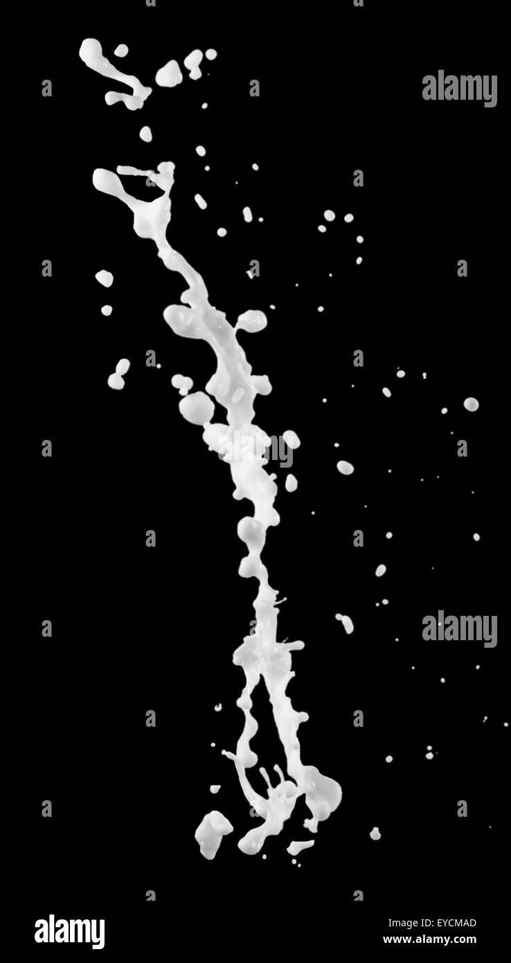 milk splash isolated on the black background Stock Photo - Alamy