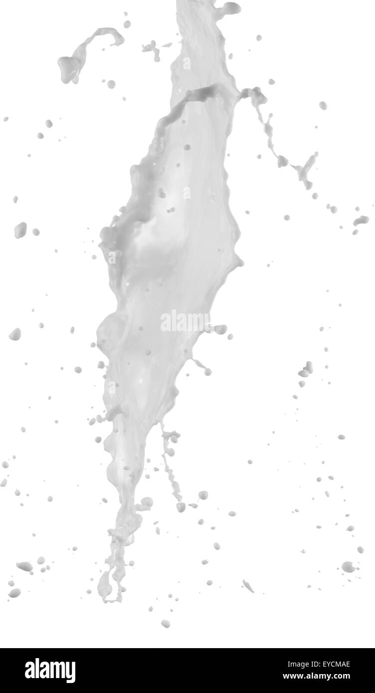 milk splash isolated on the white background Stock Photo - Alamy