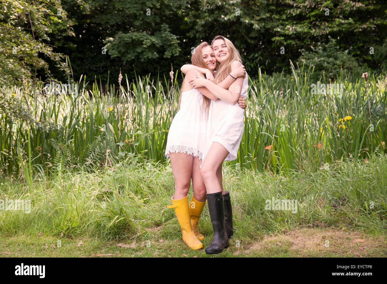 Portrait two girls smiling hi-res stock photography and images - Alamy
