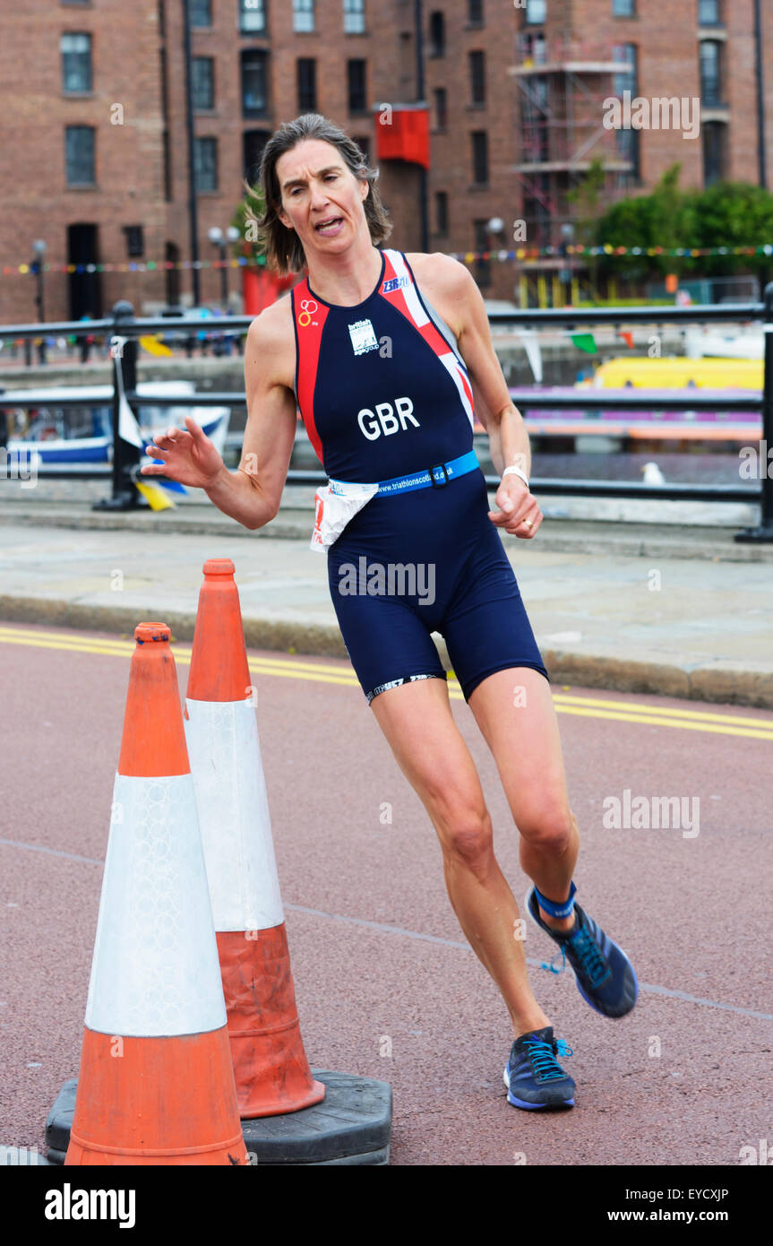 triathlete runners competing in the Liverpool Triathlon part of the
