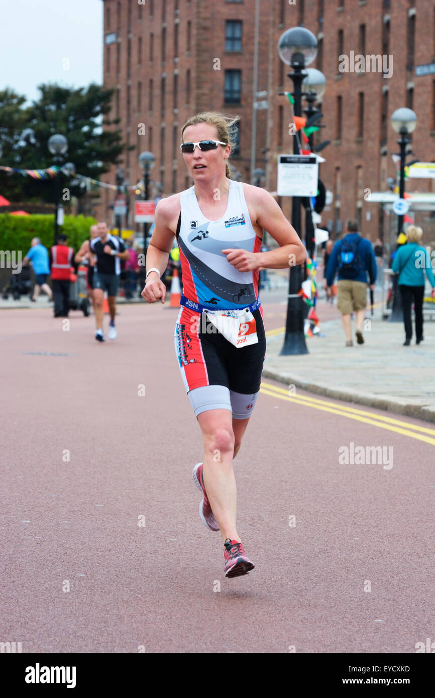 triathlete runners competing in the Liverpool Triathlon part of the
