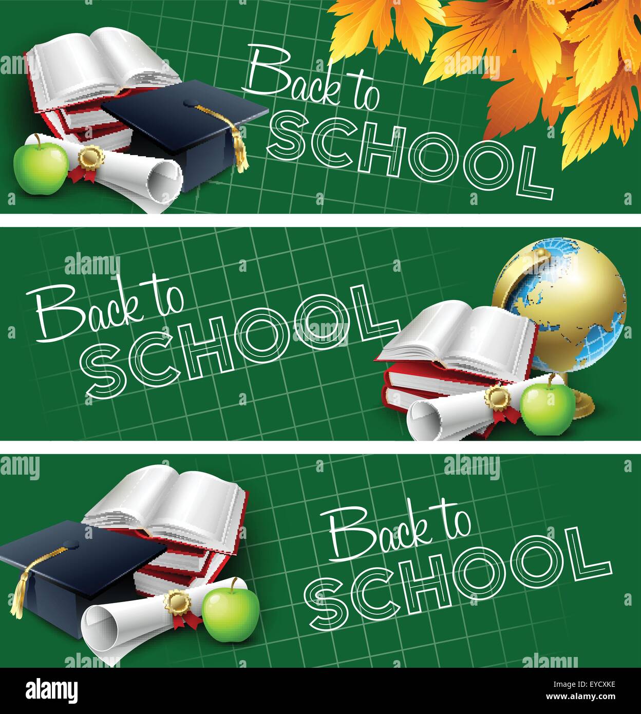 Set of back to school banners. Vector illustration Stock Vector Image & Art Alamy