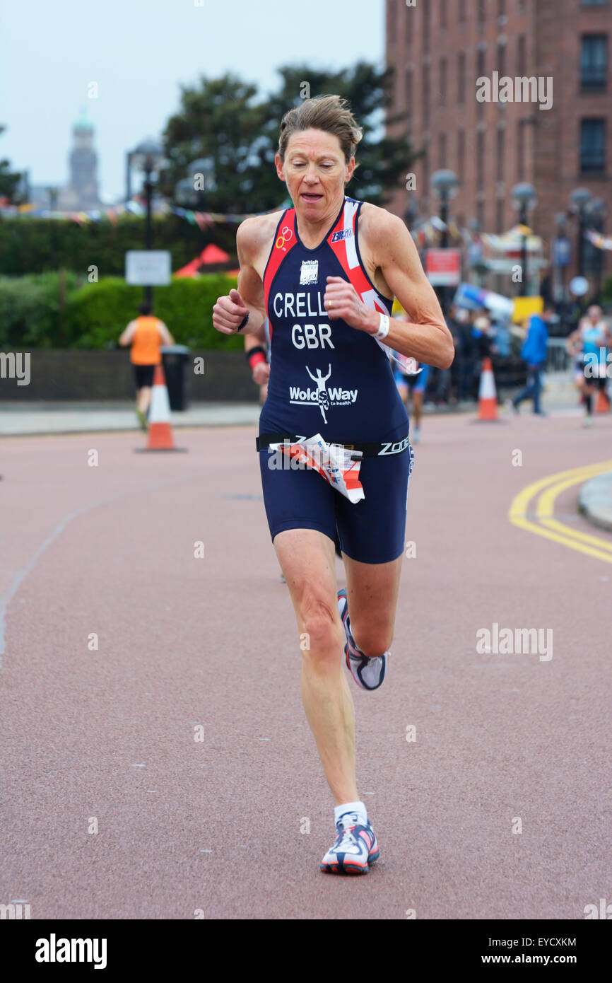 triathlete runners competing in the Liverpool Triathlon part of the