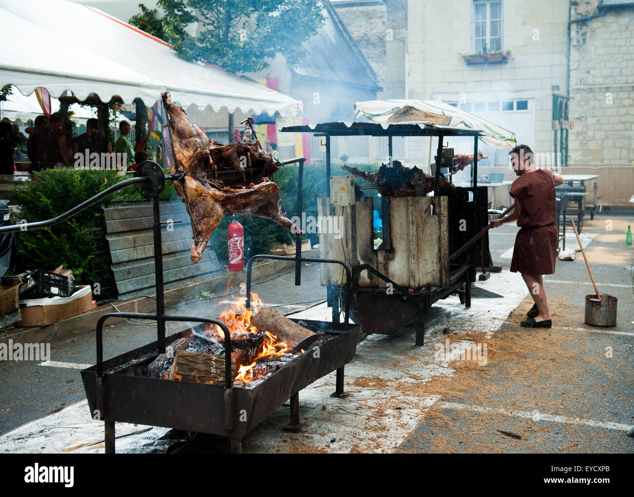 The Medieval Market in Chinon, France - Le Marche' Medieval Stock Photo