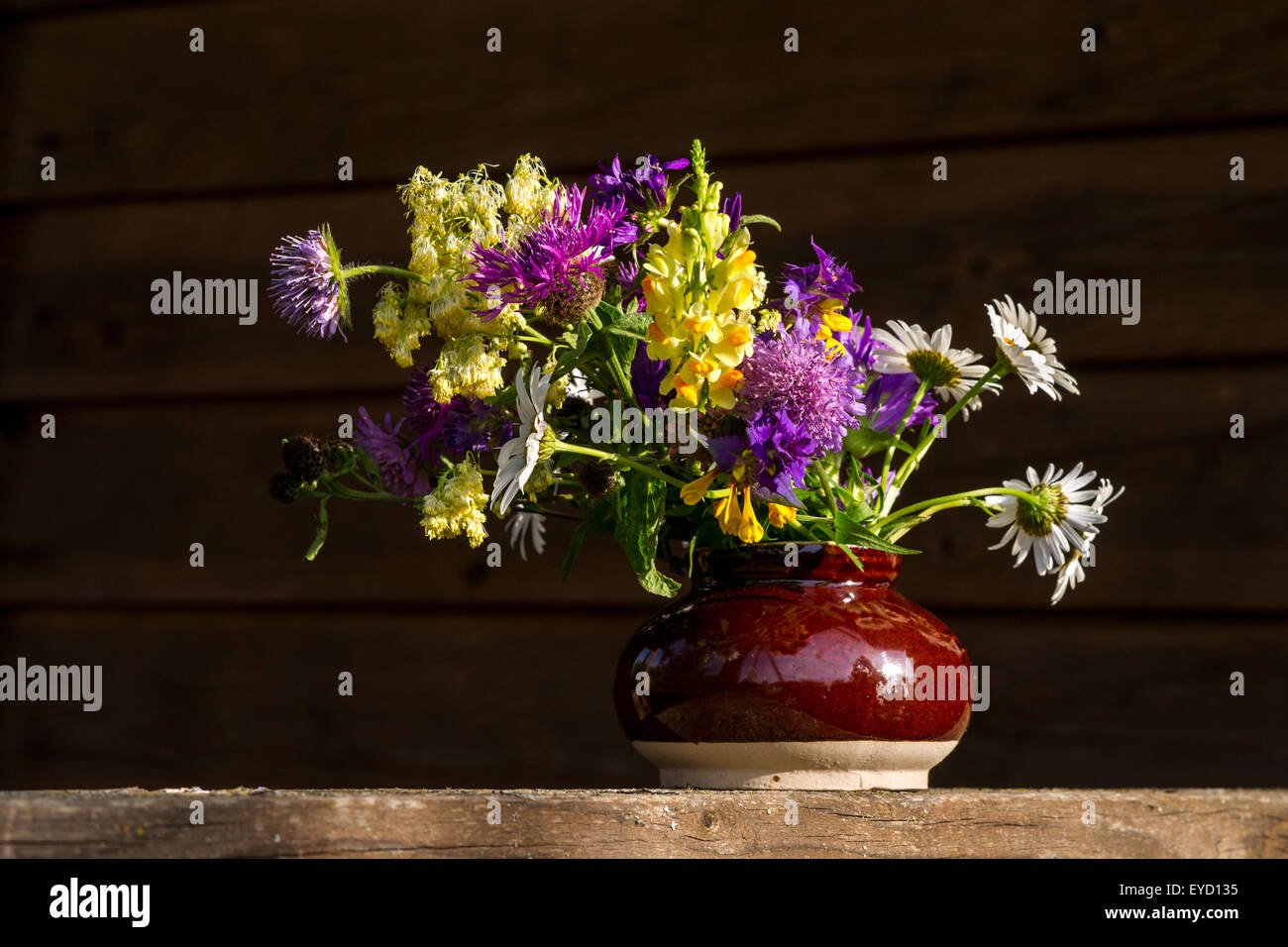 A bouquet of wildflowers in a vase Stock Photo - Alamy