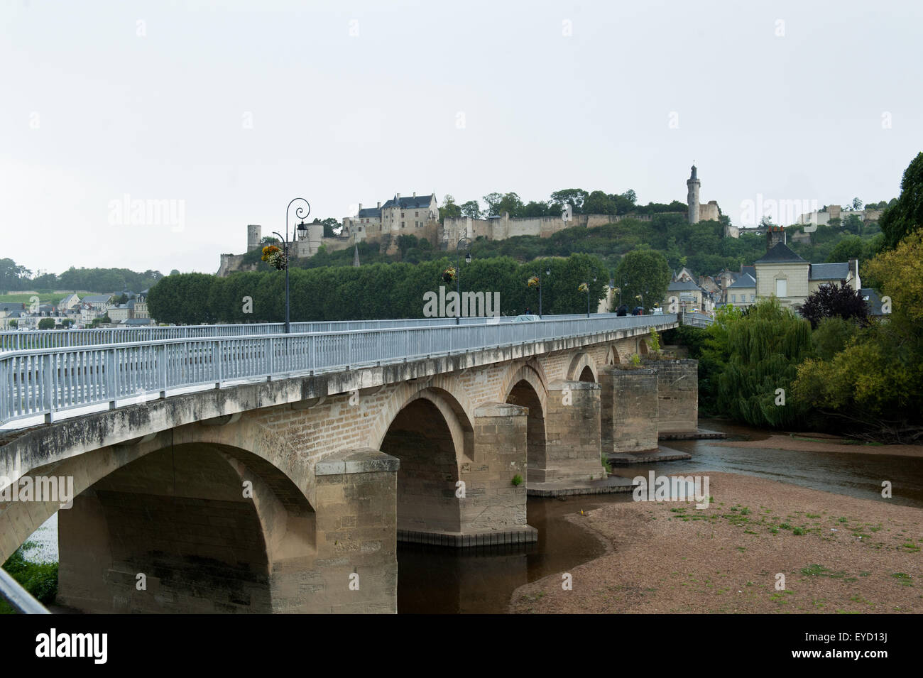 The medieval town of Chinon,France Stock Photo