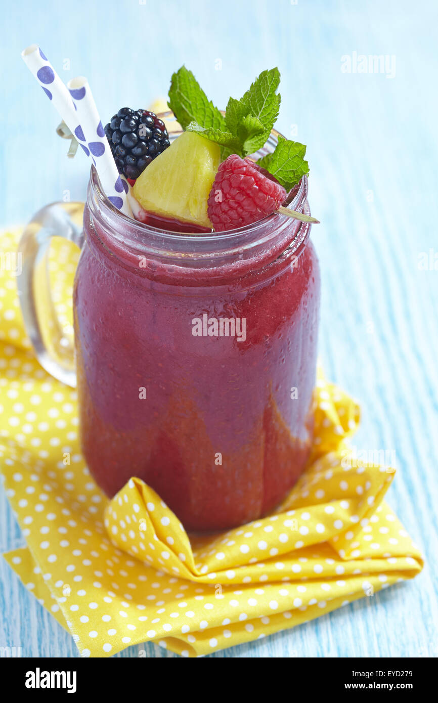 Summer smoothie with berries Stock Photo